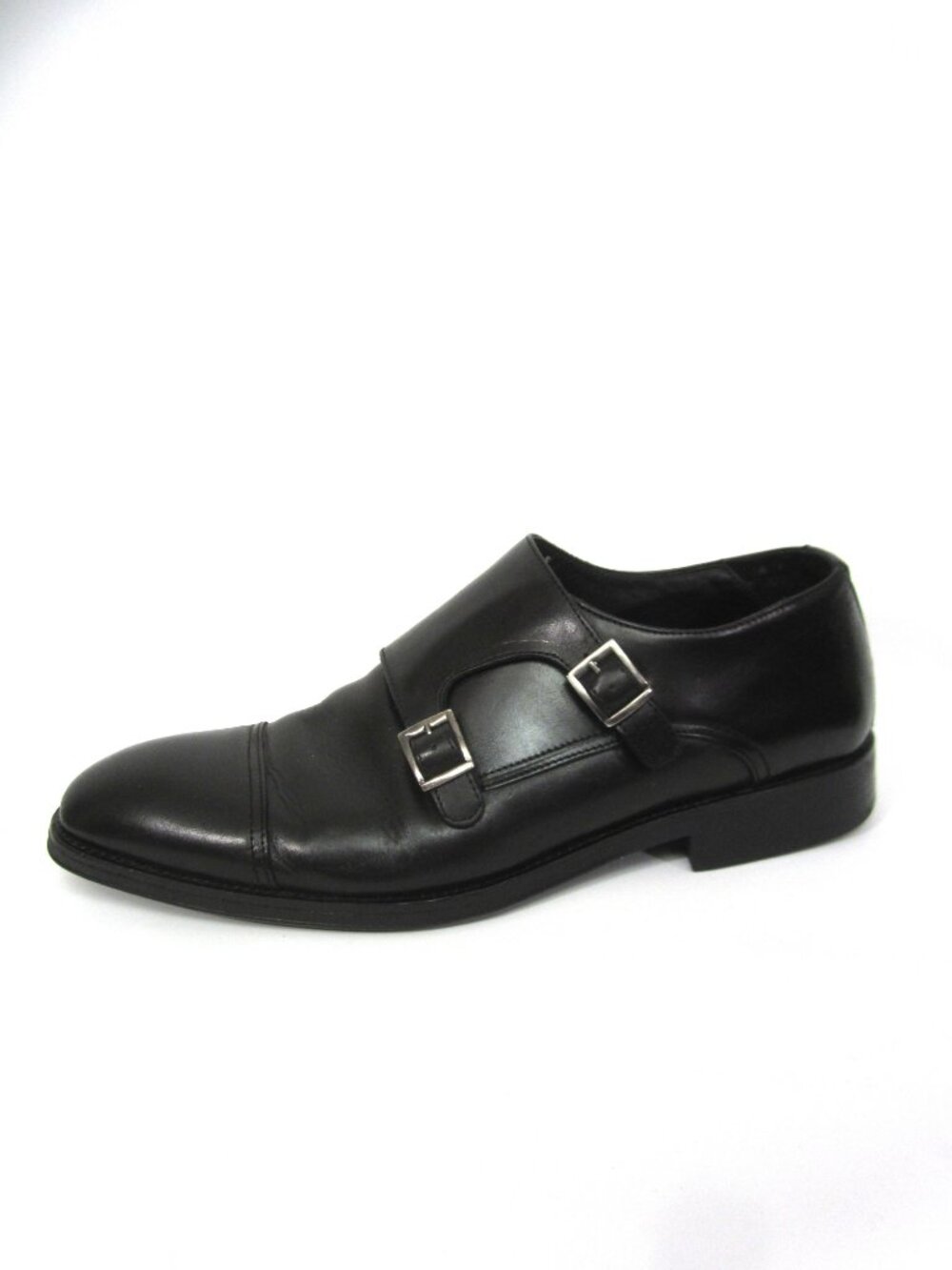 Charles Tyrwhitt Mens Size 10.5 Leather Double Buckle Monk Strap Shoes Black